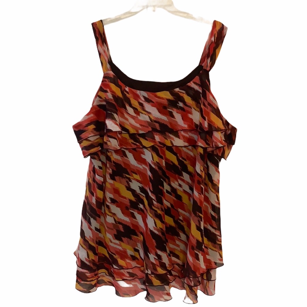 Lane Bryant Fully Lined Fun Print Layered Tank